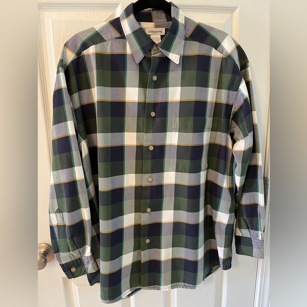 Claiborne Plaid Long Sleeve Shirt